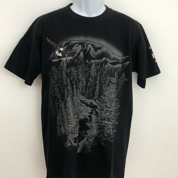 Vtg Harley Davidson Graphic Tshirt Embroidered Eag - Picture 2 of 10